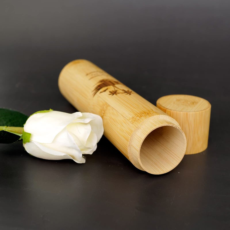 AODIYA Set of 2 Small Bamboo Scattering Urn Tube for Human Ashes, ECO Friendly Bamboo Spreading Cremation Tube Urn for Human Pet Ashes(Ocean Sunset) - Image 3